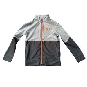 Under Armour Kids Heat Gear Zip Up - Gray and Orange. Size Small